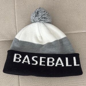 Black and Gray Baseball Knit Beanie